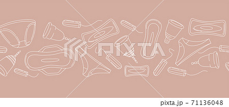 Women hygiene supplies for menstruation: underpants, pads, tampons, menstrual cup Women hygiene supplies for menstruation: underpants, pads, tampons, menstrual cup 71136048