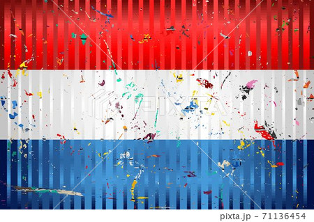 Netherlands flag with color stains 71136454