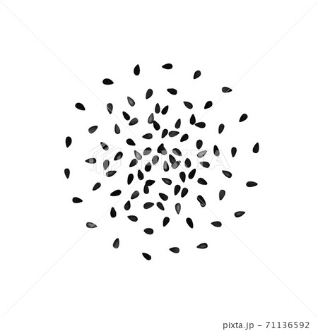 Black Sesame Seeds Isolated on White Background 71136592