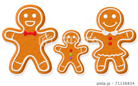 Gingerbread Family Dad Mom And Baby のイラスト素材