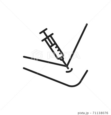 Blood test black line icon. Isolated vector element. Outline pictogram Blood test black line icon. Isolated vector element. Outline pictogram 71138076