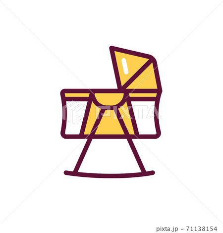 Baby bassinet color line icon. Isolated vector element. 71138154