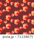 Seamless pattern with roses on a burgundy background 71138675