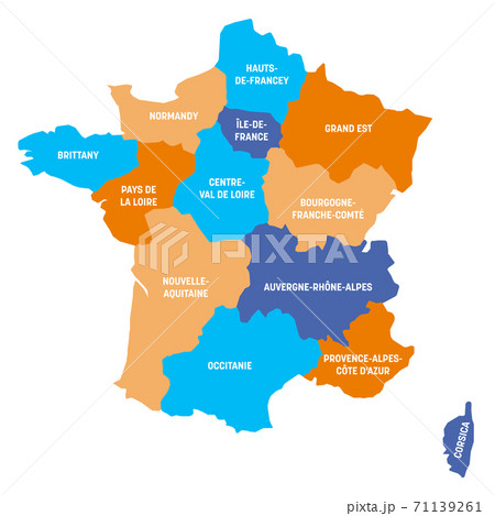France Map Of Metropolitan Regionsのイラスト素材