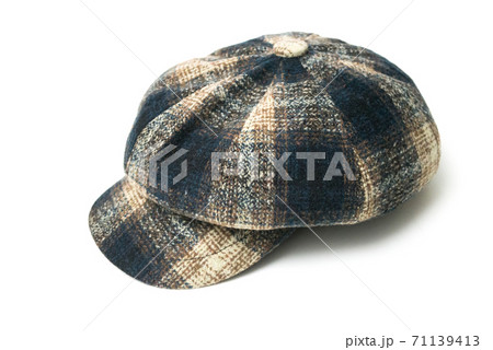 Closeup of retro woolen hat on white background Closeup of retro woolen hat on white background 71139413