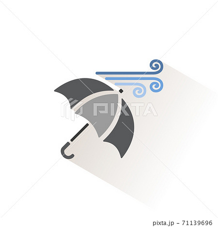 Umbrella and heavy wind. Isolated color icon. Weather vector illustration 71139696