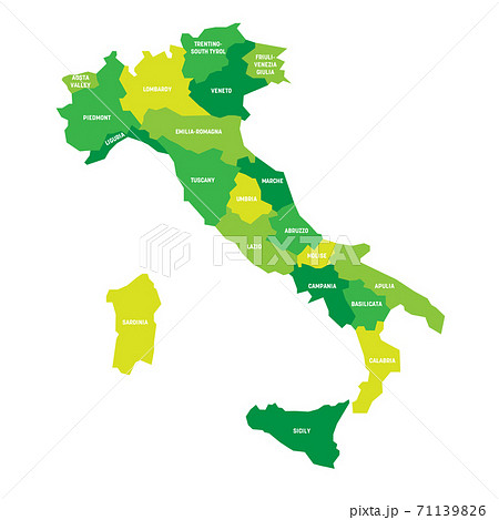 Italy - map of regions Italy - map of regions 71139826