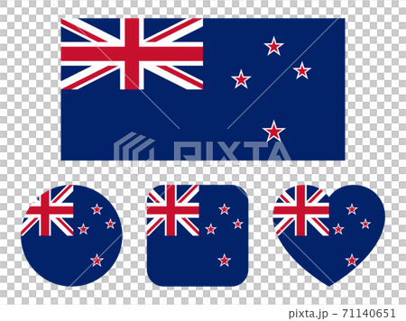 ニュージーランド国旗のバリエーションセットのイラスト素材