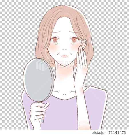皺を気にする中年女性 71141473