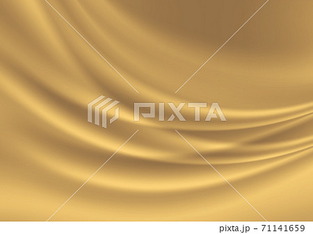 光沢のある柔らかいゴールドの布の背景素材のイラスト素材