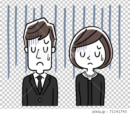 Vector Illustration Material: Men and Women in Mourning, Depressed Vector Illustration Material: Men and Women in Mourning, Depressed 71141743