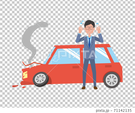 A man impatient in a car accident 71142135