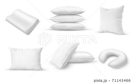 White Pillows Of Different Shapes Blank Cushionsのイラスト素材