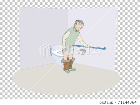 老人男性がリハビリパンツを使用し排泄をする 老人男性がリハビリパンツを使用し排泄をする 71144364