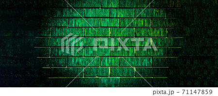 green brick wall for background or texture. web panorama banner with copy space. green brick wall for background or texture. web panorama banner with copy space. 71147859