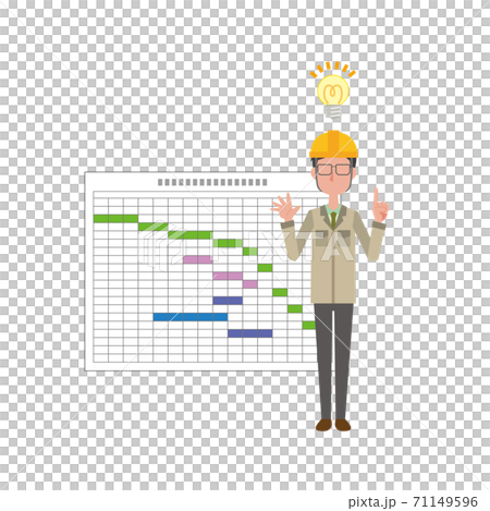 男性現場監督と工程表 ひらめく 男性現場監督と工程表 ひらめく 71149596