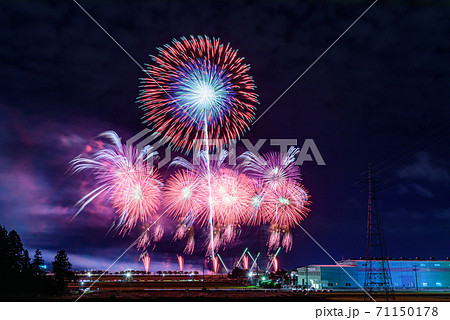 大曲の花火 秋の章の写真素材