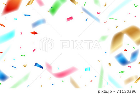 カラフルな紙吹雪 白背景のイラスト素材