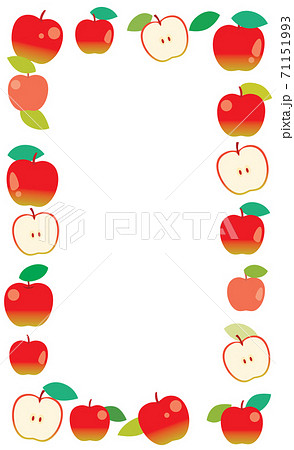 赤いリンゴのフレーム 縦のイラスト素材