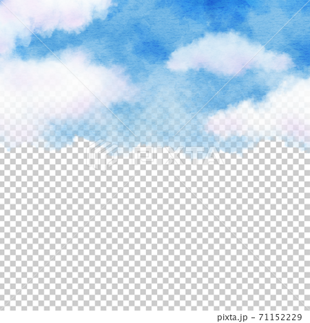 雲が浮かぶ青空のイラスト背景素材 正方形のイラスト素材
