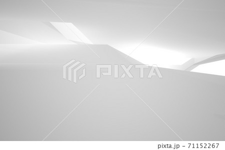 Luxury abstract architectural minimalistic background. Contemporary showroom. Modern  exhibition stand. Empty gallery. Backlight. 3D illustration and rendering. 71152267