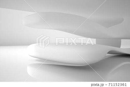 Luxury abstract architectural minimalistic background. Contemporary showroom. Modern  exhibition stand. Empty gallery. Backlight. 3D illustration and rendering. 71152361