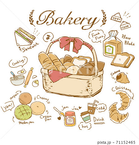 Hand Painted Bakery Illustration Stock Illustration