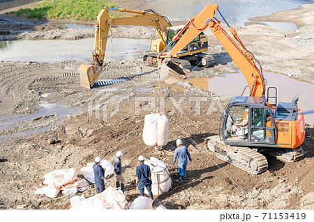 静岡県伊豆の国市 狩野川の護岸工事 静岡県伊豆の国市 狩野川の護岸工事 71153419