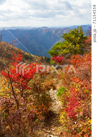 紅葉の武奈ヶ岳 登山道からの眺め 71154559