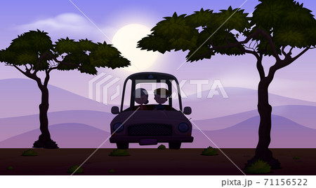 Background scene with dark sky and people driving Background scene with dark sky and people driving 71156522