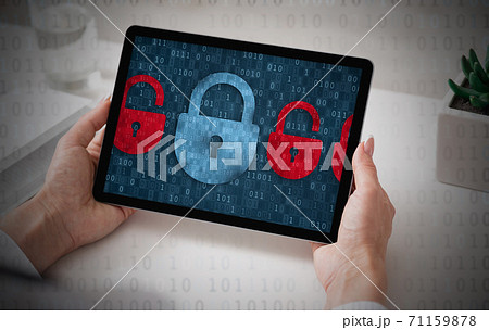 Business and technology, internet and networking are ban with closed lock 71159878