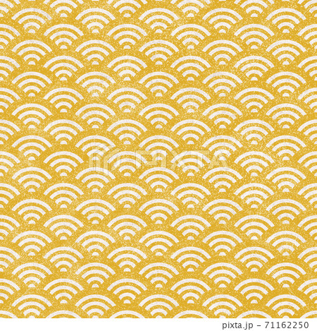 和柄・青海波（せいがいは）のシームレスなパターンF　パステル画 71162250