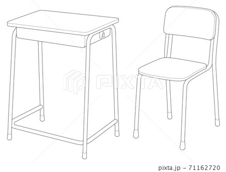 学校 机 椅子のイラスト素材