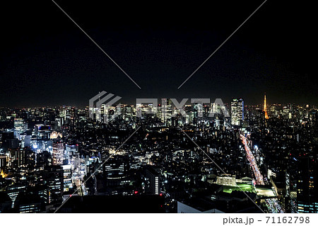渋谷スクランブルスクエアからの東京の美しい夜景/渋谷スカイ 渋谷スクランブルスクエアからの東京の美しい夜景/渋谷スカイ 71162798