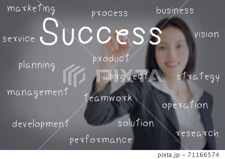businesswoman writing success concept 71166574