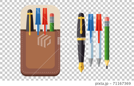 ペンケースとペンセットのイラスト素材のイラスト素材