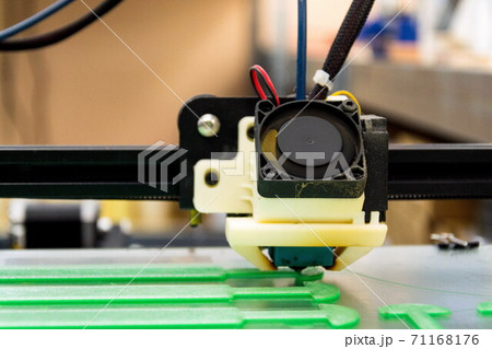 3d printer printing prototype from eco-friendly biodegradable filament polymer 71168176