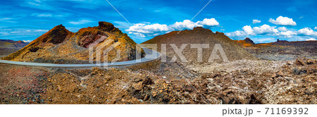 Volcanic landscape at Timanfaya National Park, Lanzarote Island, Canary Islands, Spain 71169392