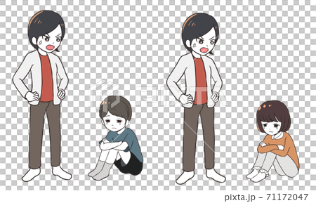 母親に怒鳴られて泣く子供 母親に怒鳴られて泣く子供 71172047