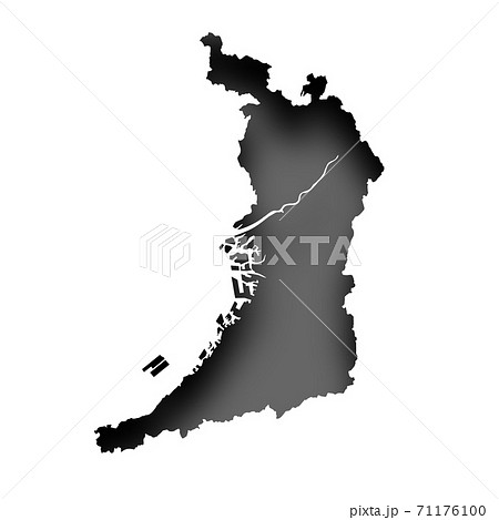 大阪 地図 シルエット アイコンのイラスト素材