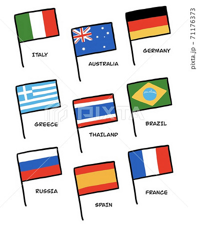 国旗のイラスト素材セットのイラスト素材