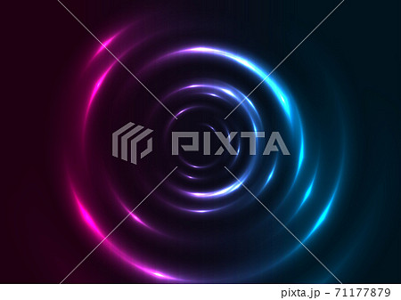 Blue and purple neon glowing smooth circles abstract background Blue and purple neon glowing smooth circles abstract background 71177879