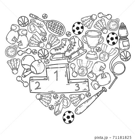 Vector pattern with sport elements. Fitness, games, exercises. Doodle icons  in kids drawing style Stock Vector by ©Helen_F 423980586, doodle games de  moto 