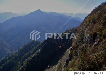 御在所岳富士見岩からの鎌ヶ岳とロープウェイ 71182211