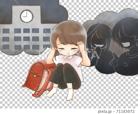 不登校・いじめに悩む小学生のイラスト01 不登校・いじめに悩む小学生のイラスト01 71183072