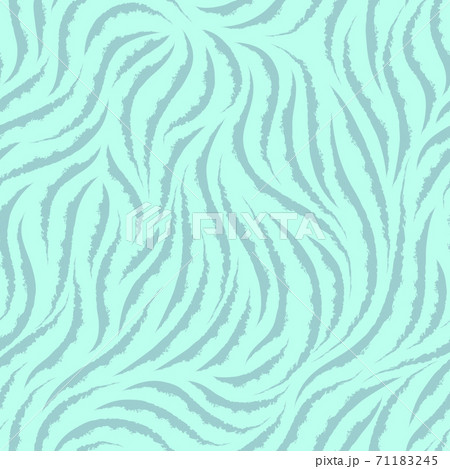 Vector seamless texture in trendy colors 2020 from smooth lines with torn edges on a turquoise background. Print for fabric or wrapping paper. Simple ornament in linear style. 71183245