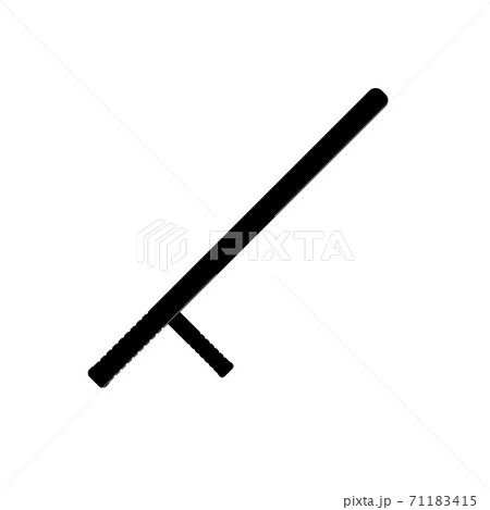 Black silhouettes of batons on white background. Police equipment 71183415