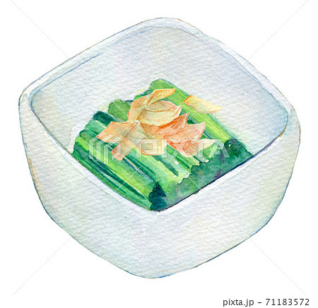 水彩イラスト　食品　ほうれん草のおひたし 71183572