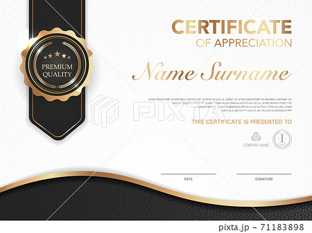 Certificate template black and gold luxury style image. Diploma of geometric modern design. eps10 vector. Certificate template black and gold luxury style image. Diploma of geometric modern design. eps10 vector. 71183898