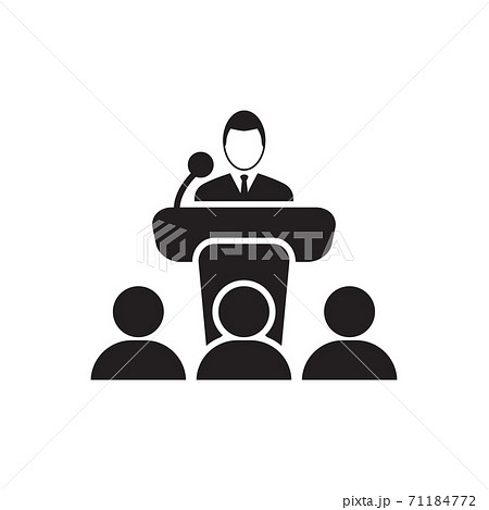 Public speaking vector icon Person on podium for seminar presentation for graphic design, logo, web site, social media, mobile app, ui 71184772